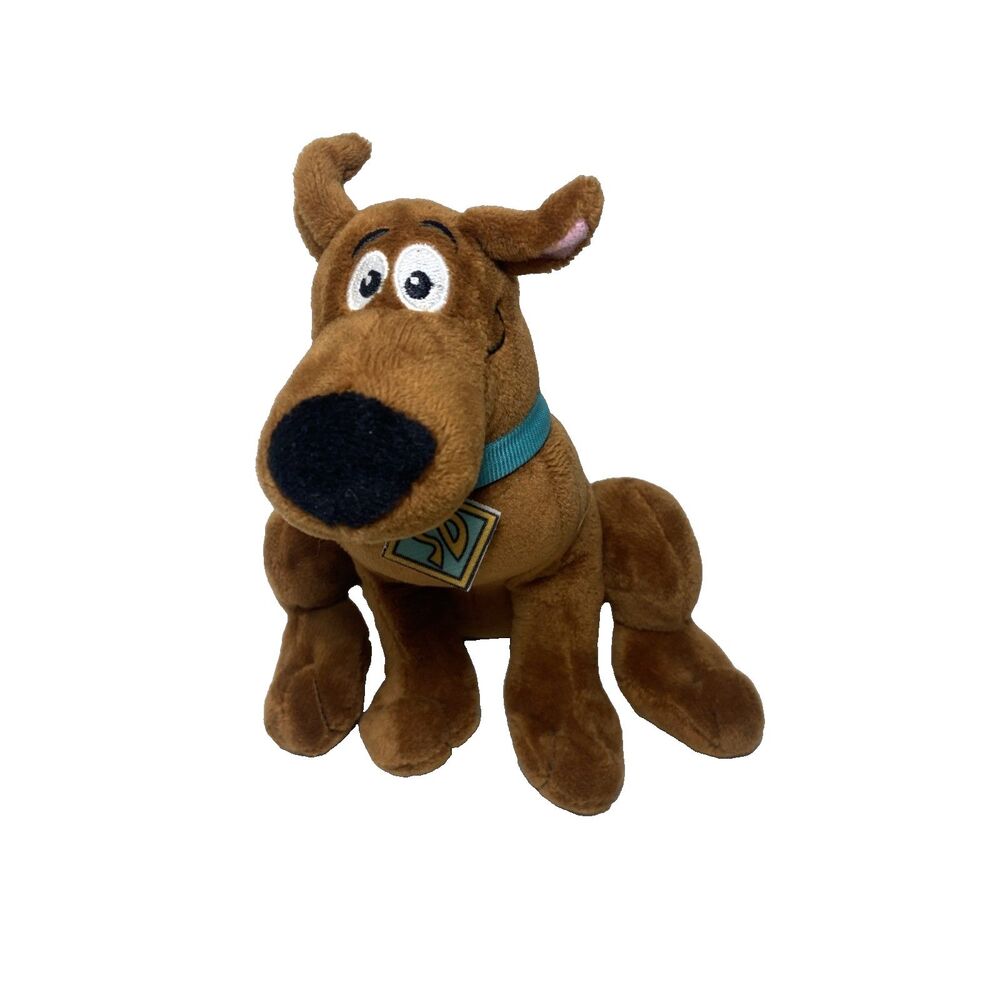 Scooby Doo Plush Brown Dog Sewn in Eyes Collar Sitting 7 in No Paper Tag